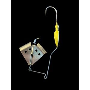 Vintage Fishing Lure Gold Yellow Spinner Spoon Single Hook Tackle Bait 4.5 inch